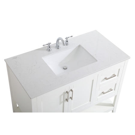 Elegant Decor 42 Inch Single Bathroom Vanity In White VF16042WH